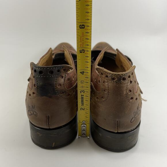 John Fluevog Adrian-Alli 4 Buckle Mary Jane Womens Size 12 Brown Leather Brogue - Picture 8 of 11